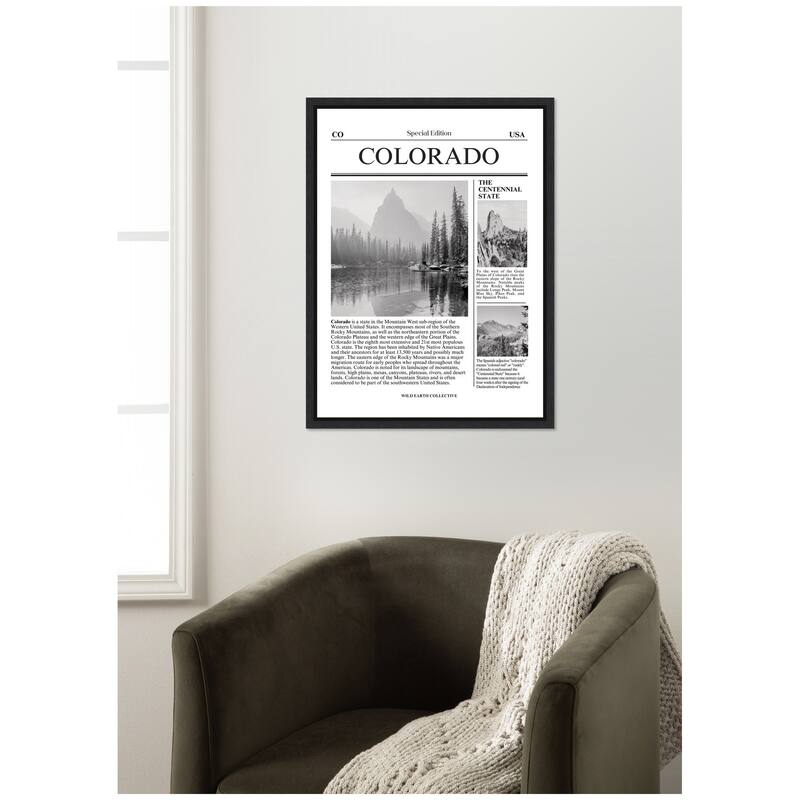 Kate and Laurel Colorado Article by Megan Ryan Framed Canvas Wall Art Print