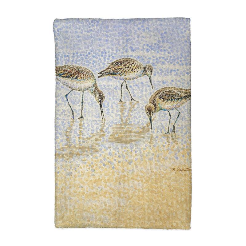 Willet Sandpipers Feeding Kitchen Towel - 16x25
