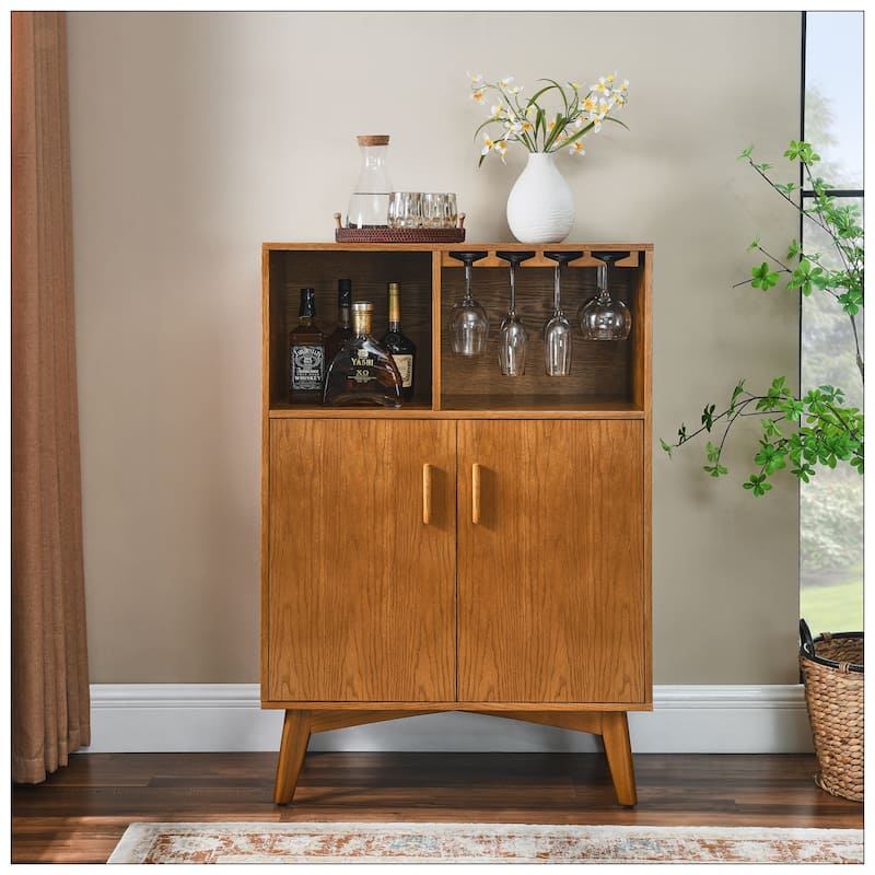 31.5" Liquor Cabinet with Wine Glass Holder