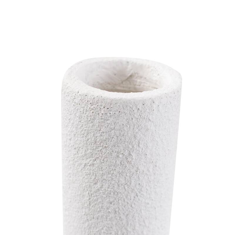 White Abstract Curved Tube Vase Tall