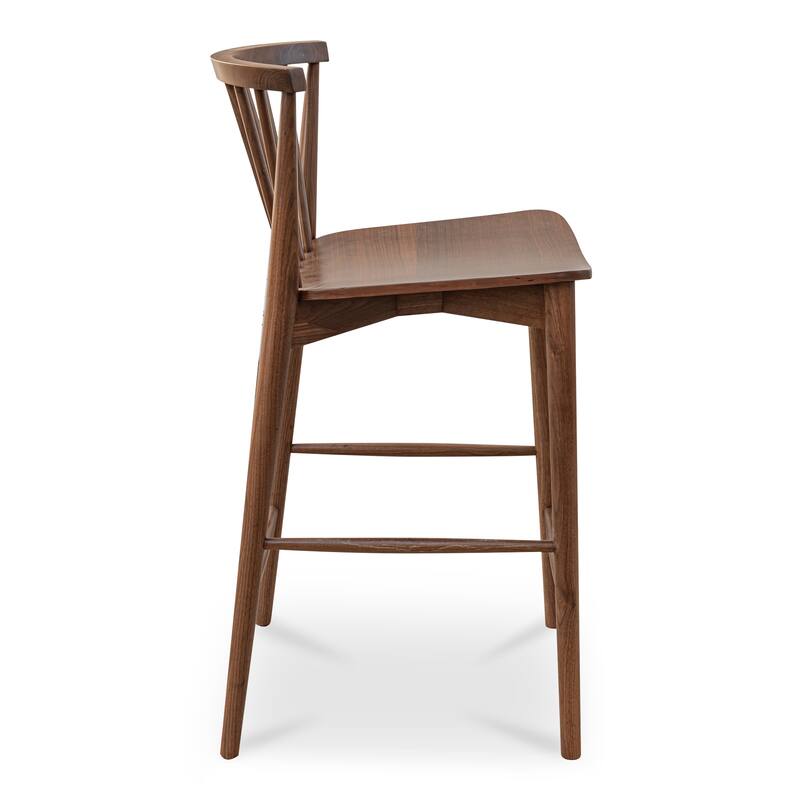 NADAAL STUDIOS Briar Counter Stool, Solid Walnut Frame, Natural Walnut
