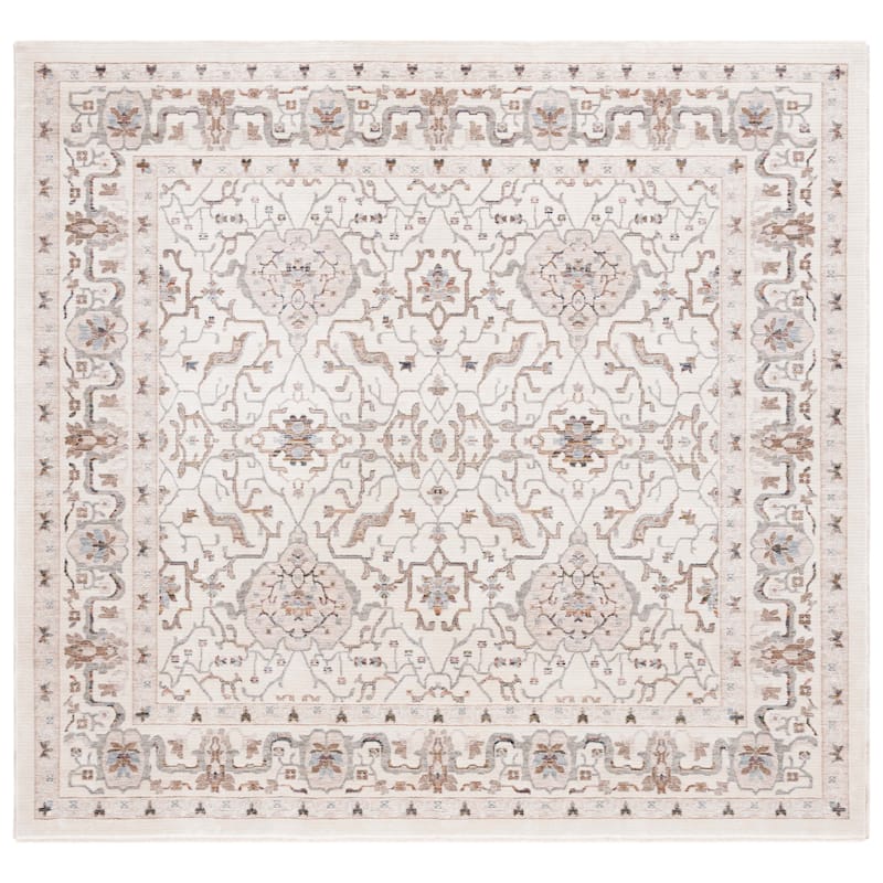 SAFAVIEH Harlow Bridgett Slip Resistant Oriental Rug - 6'3" Square - Ivory Grey/Rust