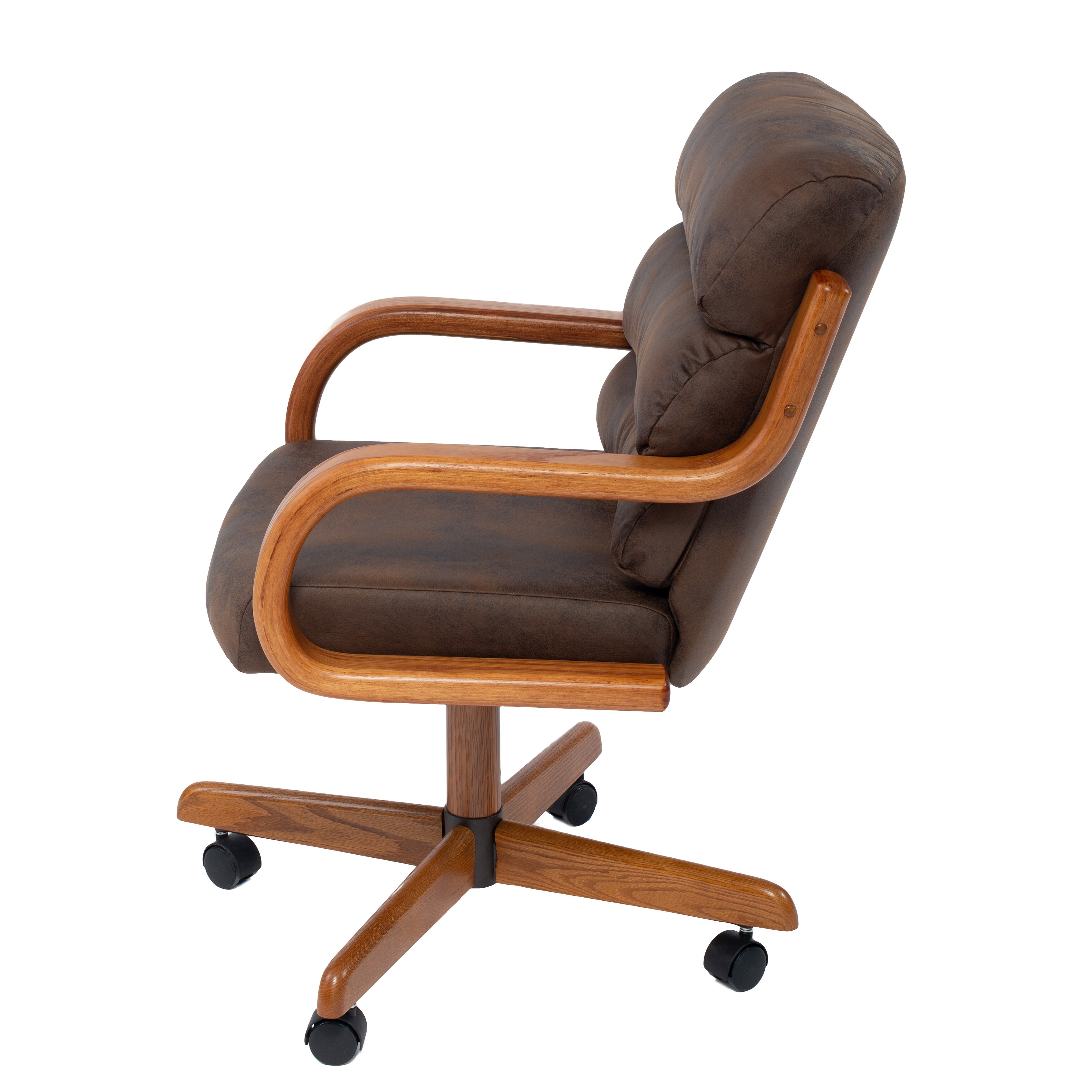 Shop Solid Wood Rolling Caster Office Chair With Tilt And Cushion Seat Overstock 9071567
