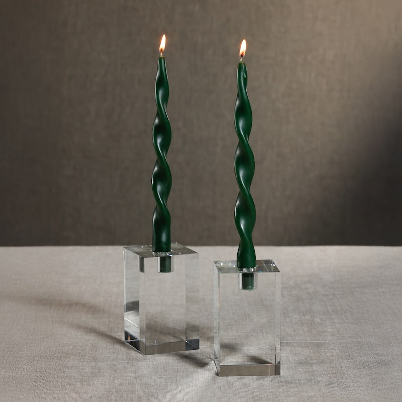 Lumière Twist Formal Taper Candles, Set of 12 - Holiday Table Décor