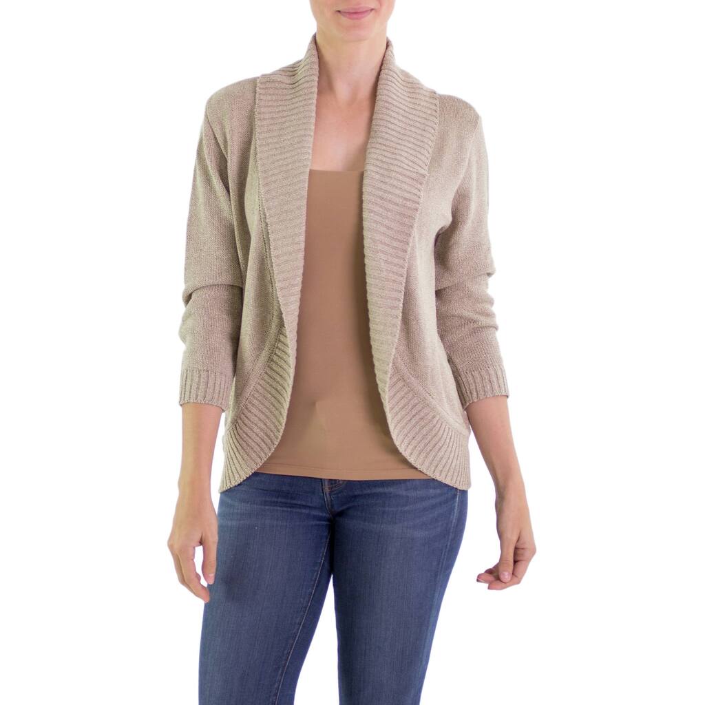 Handmade Women's Cotton 'Maya Mint' Cardigan Sweater (Guatemala)