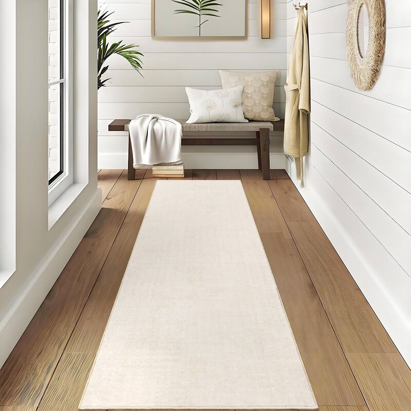 Washable Living Room Rugs Farmhouse Rug Modern Solid Carpet Soft Non Slip Area Rug