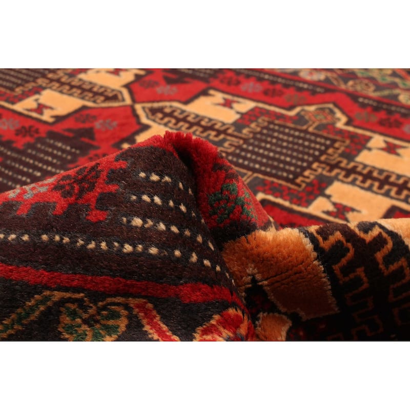 ECARPETGALLERY Hand-knotted Teimani Red Wool Rug - 3'8 x 6'7