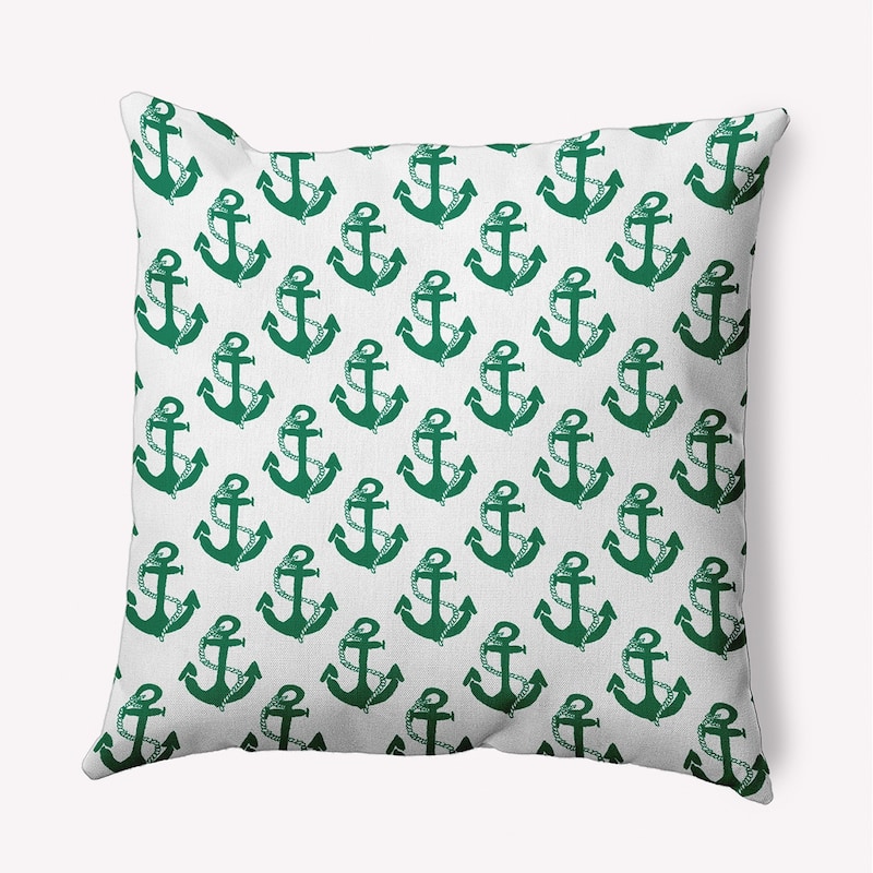 Anchor Pattern Indoor/Outdoor Throw Pillow - True Mint - 18" x 18"