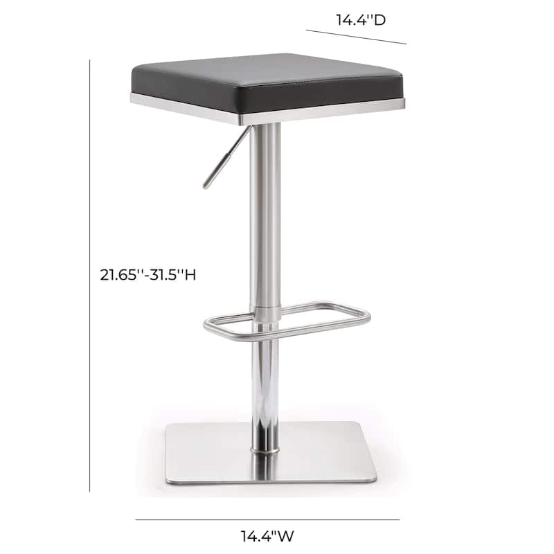 Strick & Bolton Fulla Stainless Steel Eco-leather Square Barstool