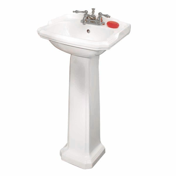 Renovator's Supply Small White Vitreous China Pedestal Bathroom Sink