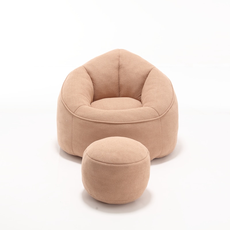 Indoor Bean Bag Sofa Chair with Padded Foam Padding, Footrest