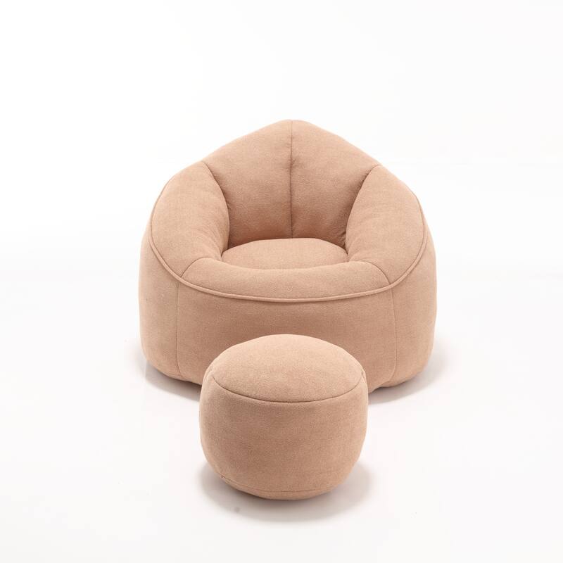 Microfiber High-Density Foam Bean Bag Lounge Chairs with Removable Footrest