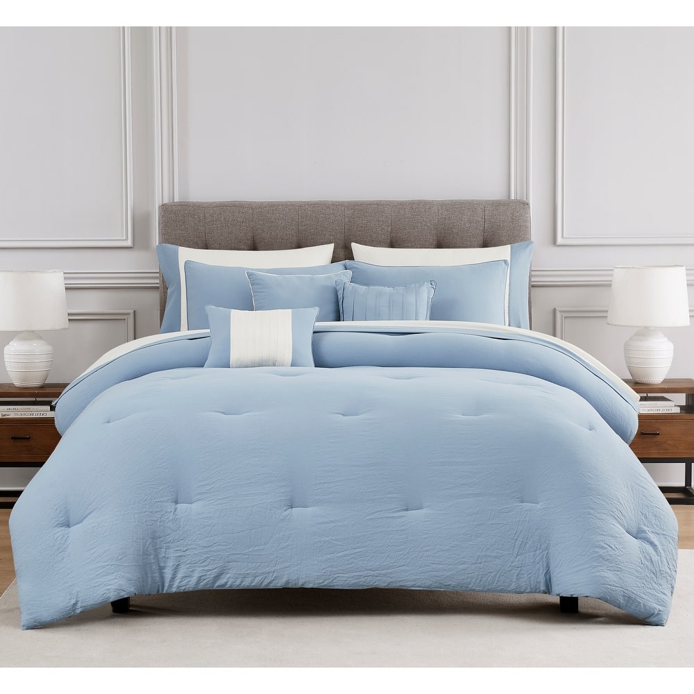 Allia Crinkle Comforter Sheet Set & Decorative Pillows