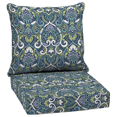 Arden Selections Sapphire Aurora Damask Outdoor Deep Seat Cushion Set - 24 W x 24 D in.