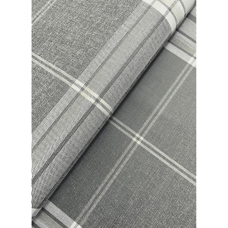 A-Street Prints Westley Grey Plaid Wallpaper