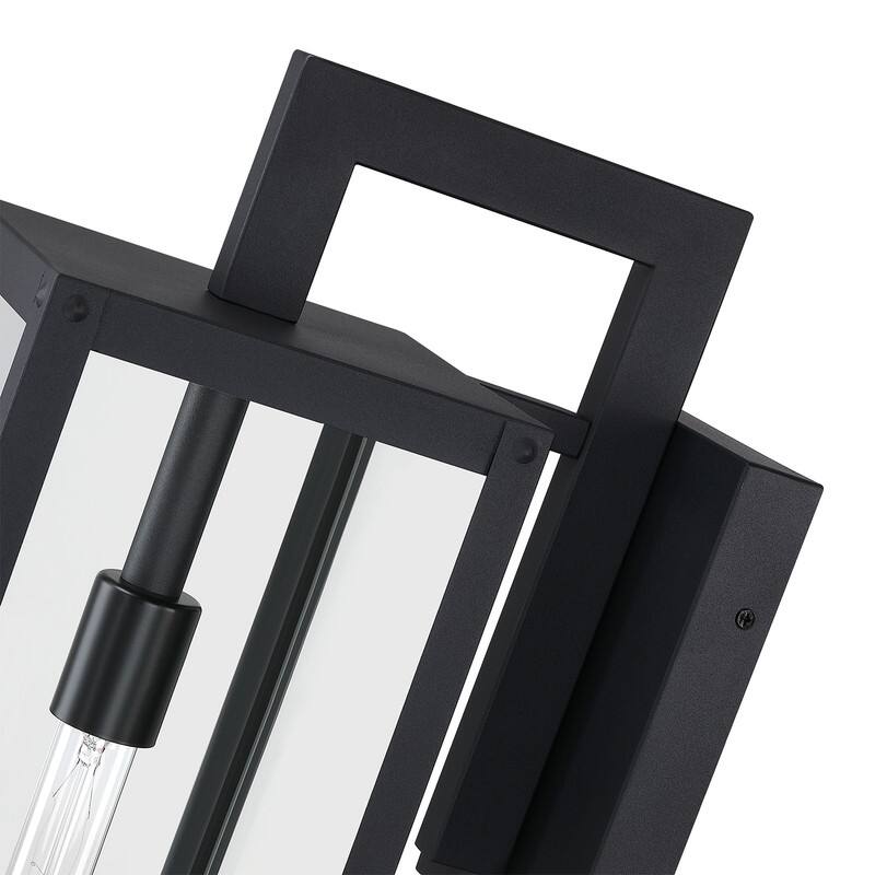 Black Modern Outdoor Wall Sconce Light - 25 in. H