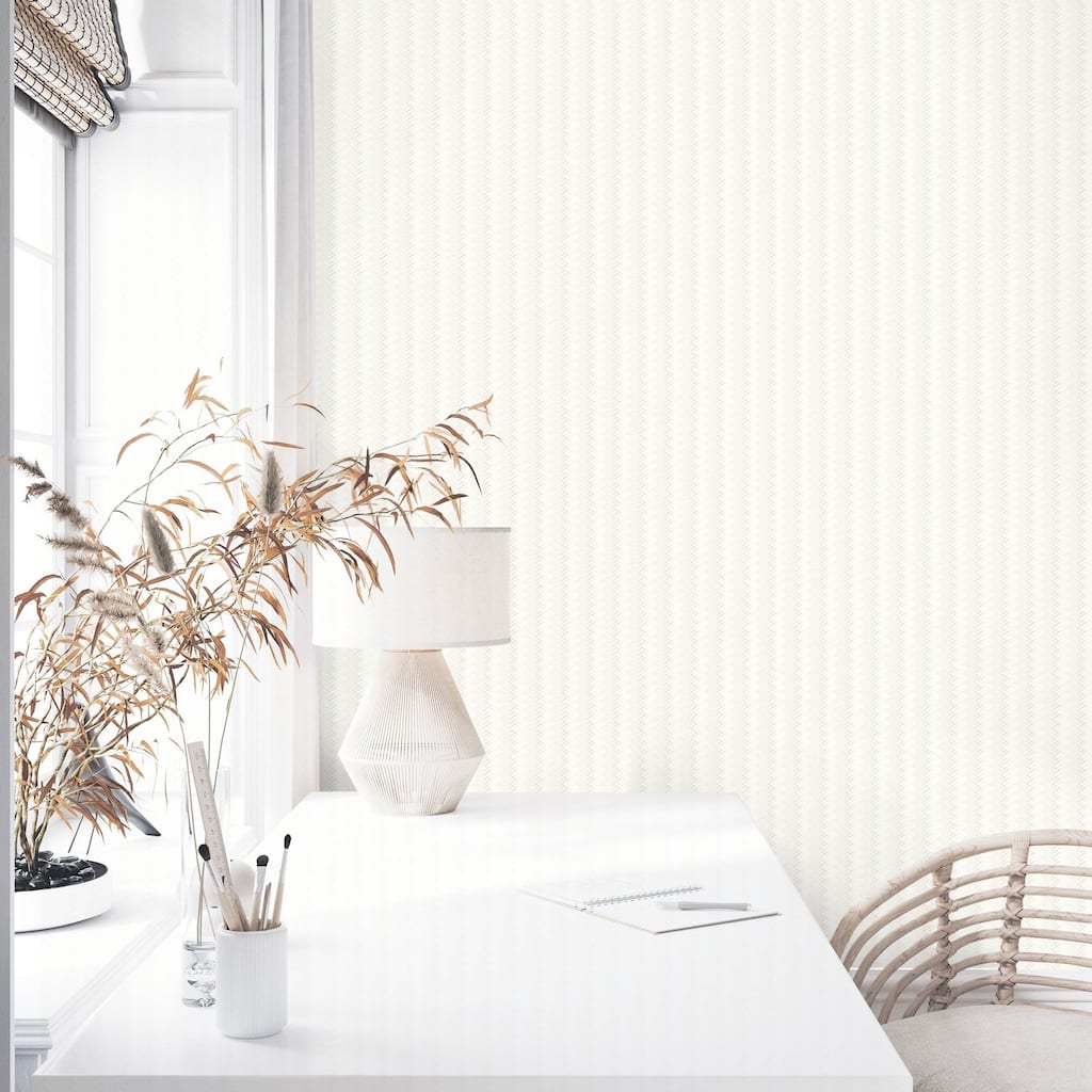 Chevron Basket Weave Timeless Quilted Feel Jute Design Wallpaper