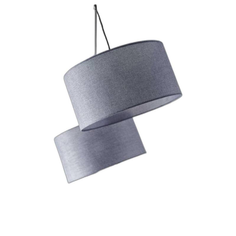 Modern 91" Tree Floor Lamp with 3 Lights Grey Linen Drum Shade and Silver Metal Body for Living Room - 91”H x 71”W x 61.75”D