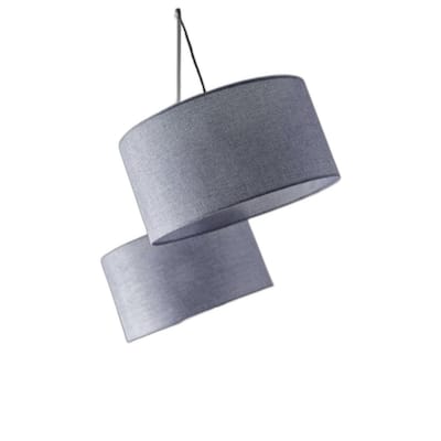 Modern 91" Tree Floor Lamp with 3 Lights Grey Linen Drum Shade and Silver Metal Body for Living Room - 91”H x 71”W x 61.75”D