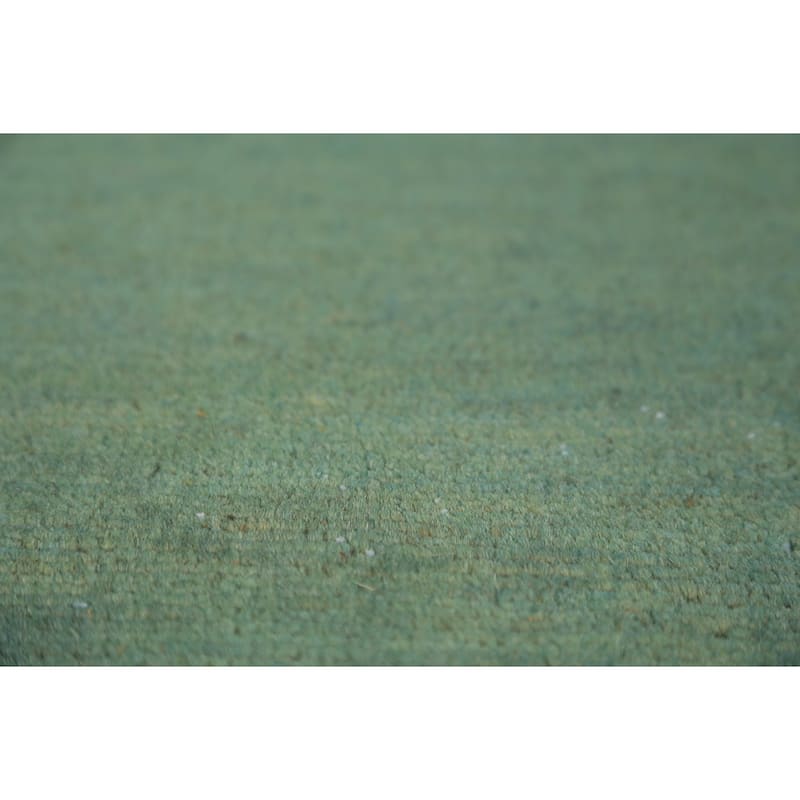 Green Gabbeh Modern Area Rug Handmade Wool Carpet - 4'10" x 6'7"