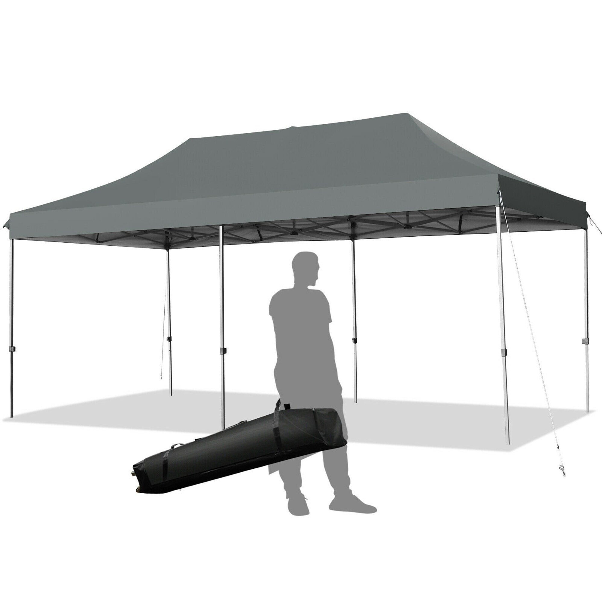 Gymax  10x20 Pop up Canopy Tent Folding Heavy Duty Sun Shelter