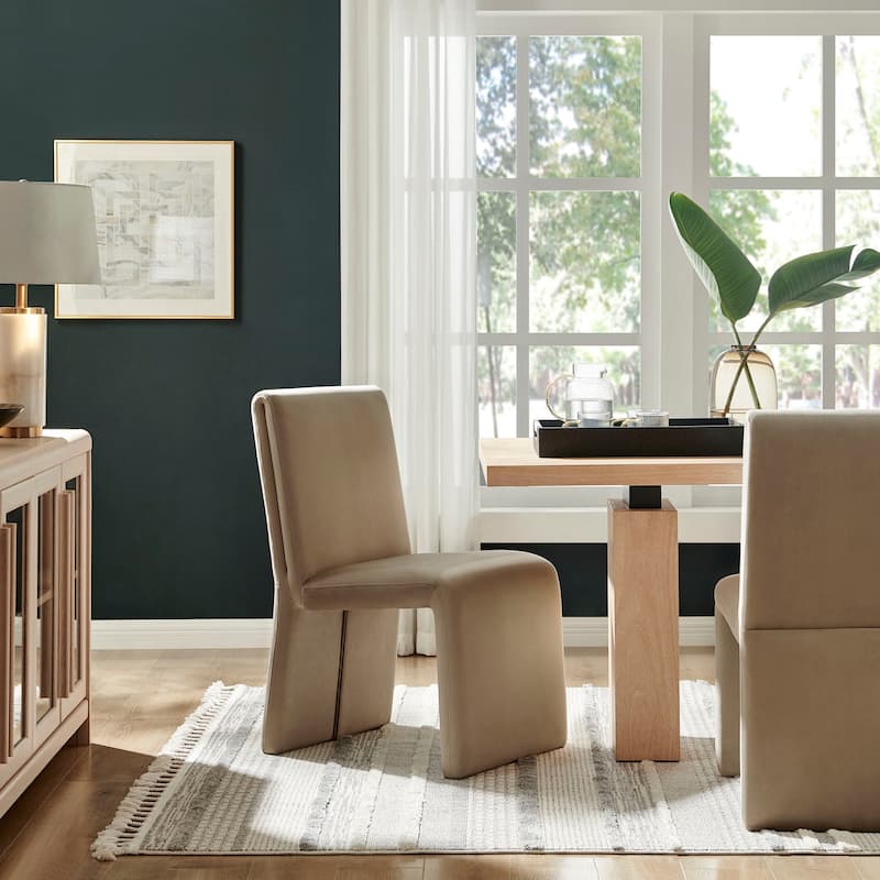 Emory Fabric Upholstered Dining Side Chair by Modway - Taupe