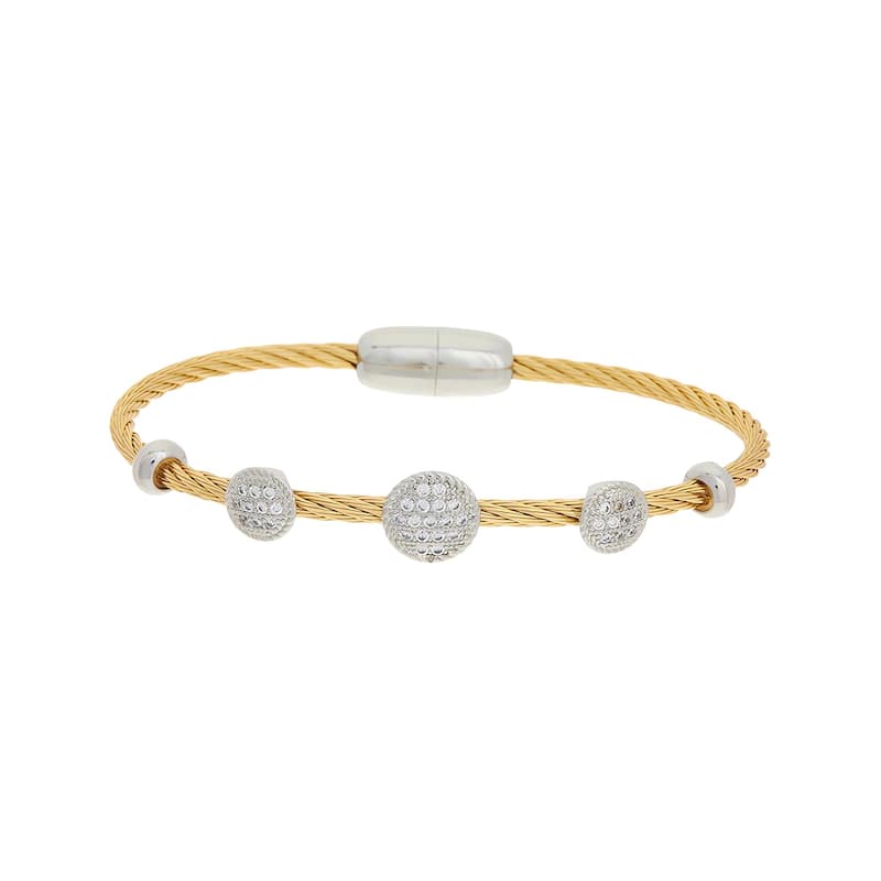Juvell Gold Plated Cubic Zirconia Bangle Bracelet