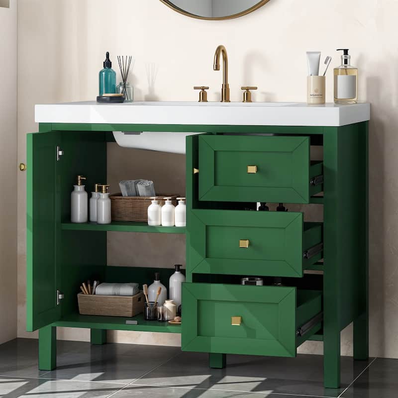 Moasis 36"/42" Bathroom Vanity Cabinet Set with Sink Combo and 3 Drawers & Cabient