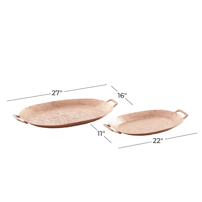 Aluminum Metal Tray - Set of 2 Bronze - Roche River Decor - 16"W x 27"L x 3"H