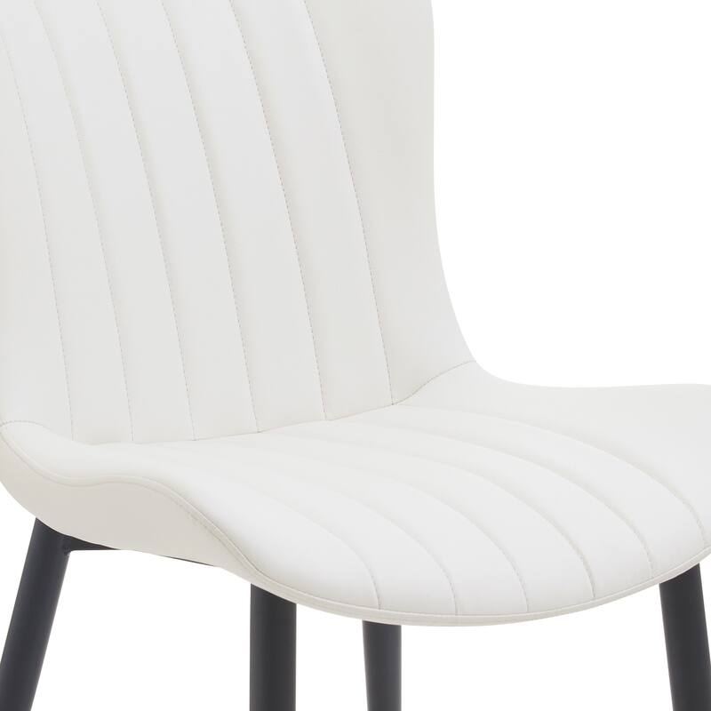 Set Of 2 Black Dining Chairs: Faux Leather Mid-Century Modern Accent Chairs For Kitchen,Dining Room,Living Room,And Reception