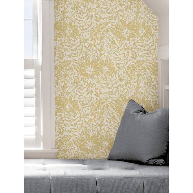NuWallpaper Yellow Foliole Peel & Stick Wallpaper