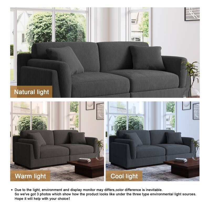 90" Corduroy Modular Sofa Reclining Sectional