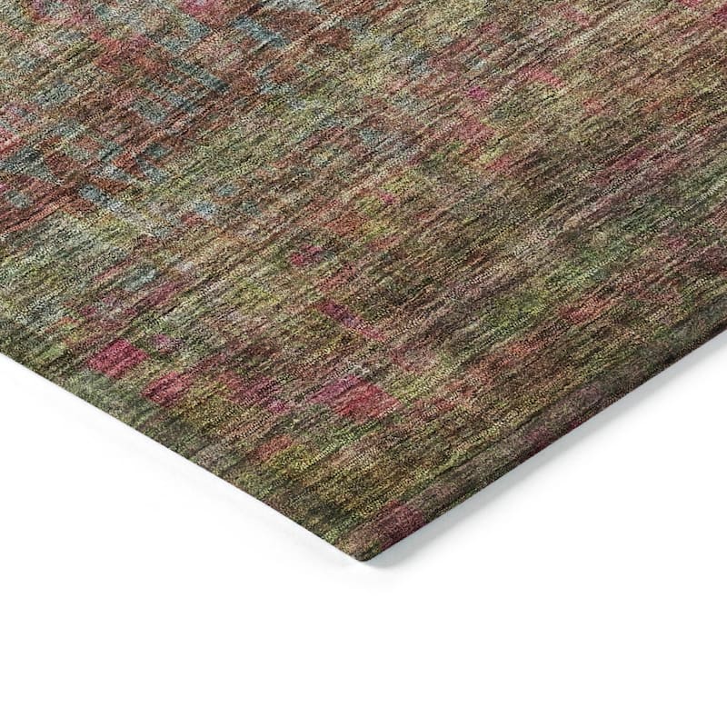 Machine Washable Indoor/ Outdoor Ombre Solid Chantille Rug