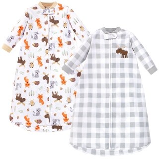 Hudson Baby Infant Boy Long-Sleeve Fleece Sleeping Bag, Woodland, 0-9 Months - Woodland - 0-9 Months