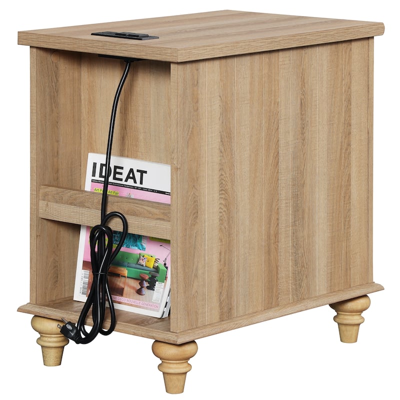 Nightstand End Table With Charging Station for Living Room Bedroom