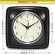 preview thumbnail 32 of 146, Infinity Instruments Retro 9.25-inch Square Wall Clock - 9.25 x 1.875 x 9.5