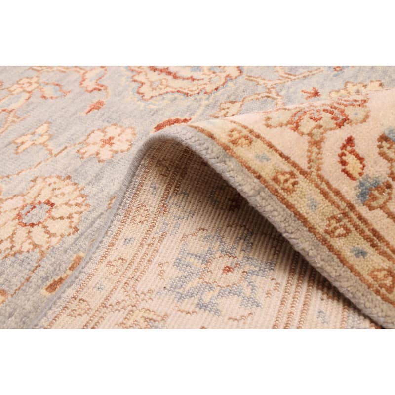 ECARPETGALLERY Hand-knotted Finest Oushak Light Blue Wool Rug - 5'1 x 7'11