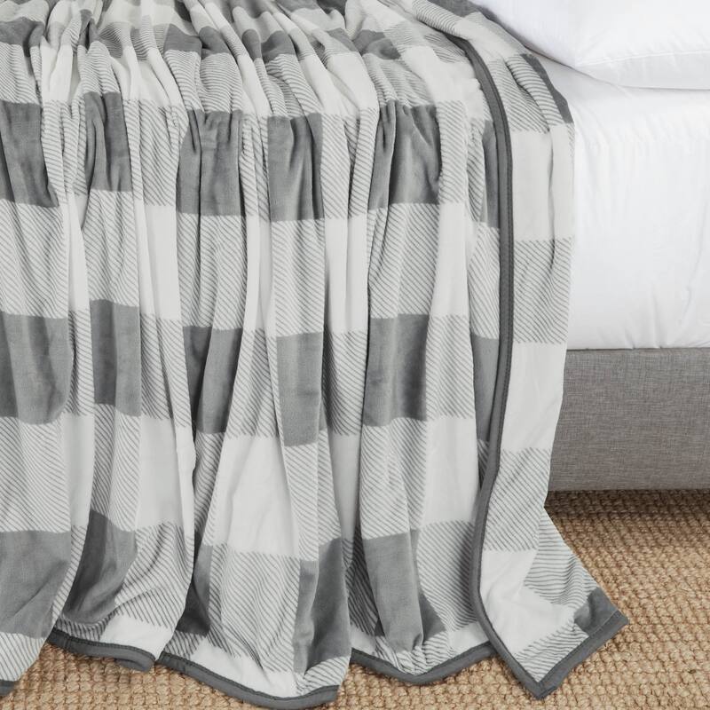 Clara Clark Ultra Plush Thick Reversible Microfiber Heavy Blanket - Raschel Imitation Mink Blanket