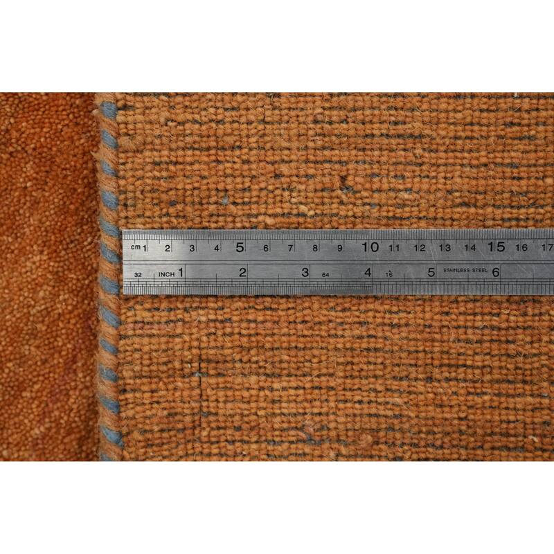 Hand Knotted Oriental 100% Wool Carpet Tribal Animal Pictorial Oranges & Rust Gabbeh Area Rug - 8' 0'' X 8' 2''