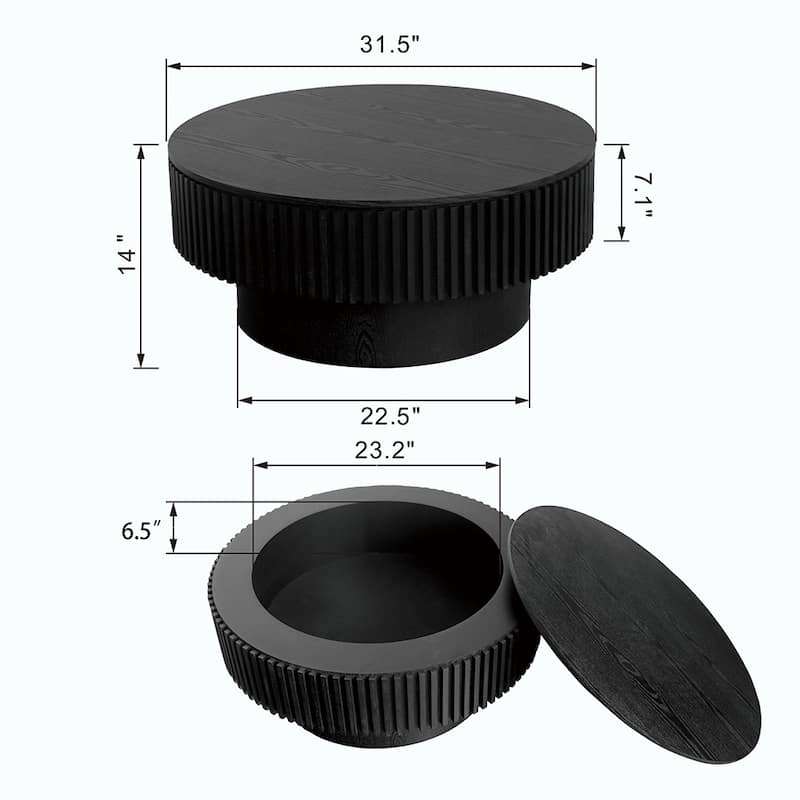 Round Coffee Table with Storage