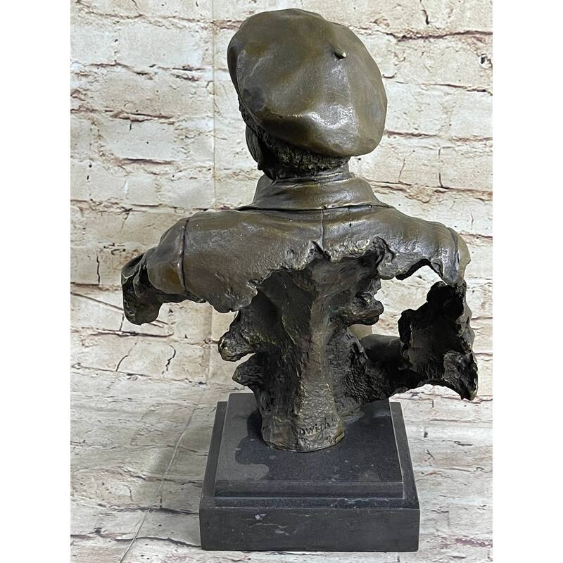 Bronze Sculpture Statue Of African American Black Jazz Saxophone Musician, Signed