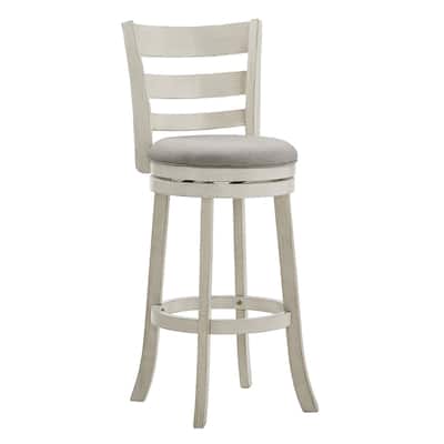 Verona Linen Ladder Back Swivel Bar Stool by iNSPIRE Q Classic