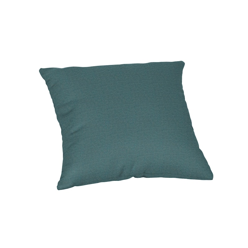 Sunbrella® Solid Fabric 1-Piece Indoor/Outdoor Square Throw Pillow, 20"W x 20"L, Canvas Macaw - Cast Lagoon