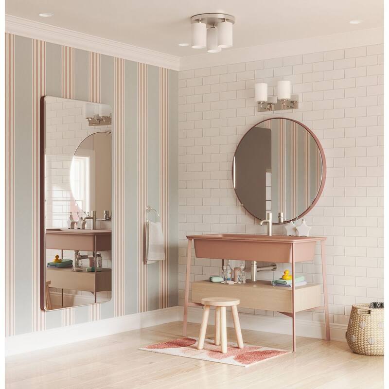Merry Collection Two-Light Polished Chrome and Etched Glass Transitional Style Bath Vanity Wall Light