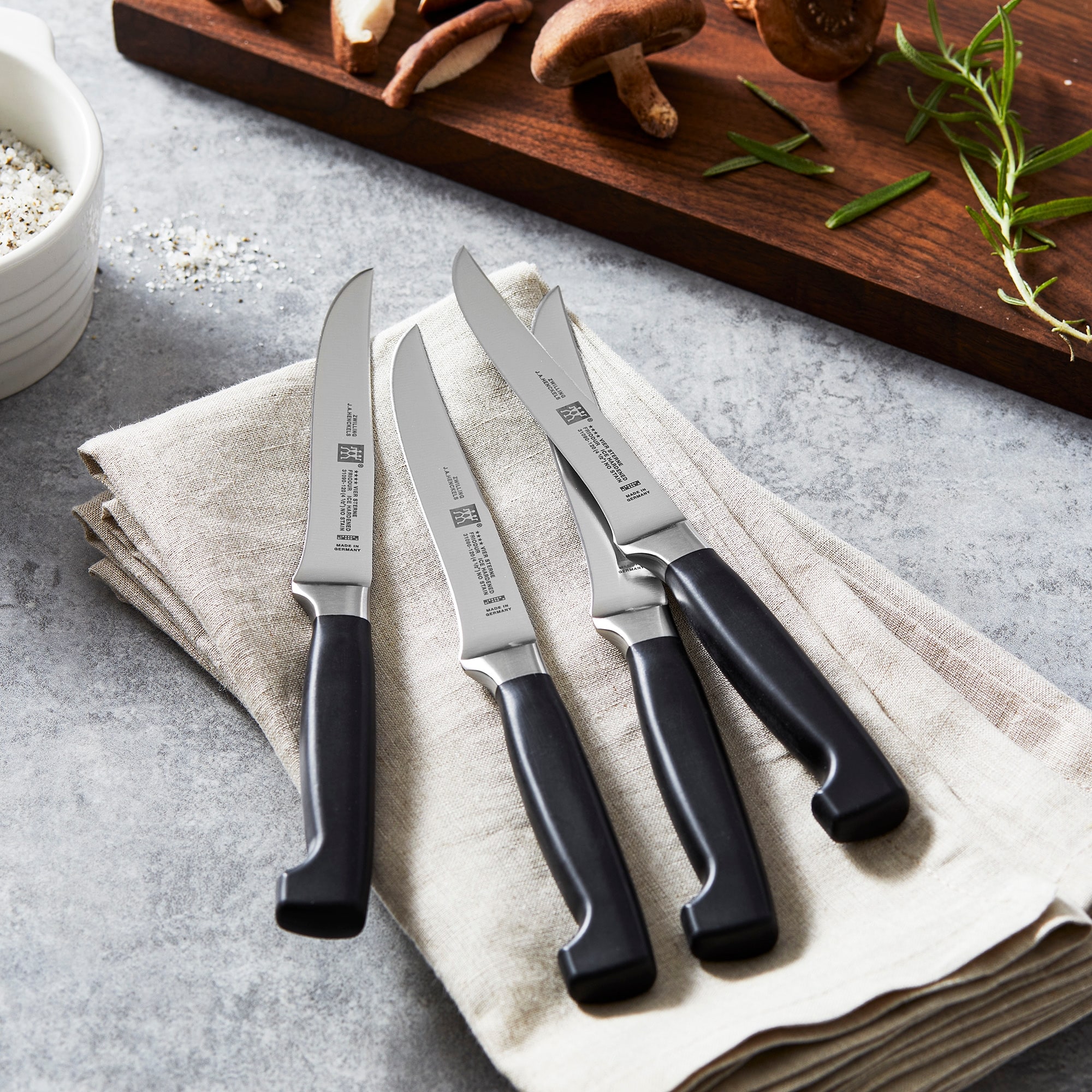 Ronco 4 Piece Steak Knife Set, Stainless-steel Serrated Blades