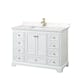 Option White / Carrara Cultured Marble Top / Brushed Gold