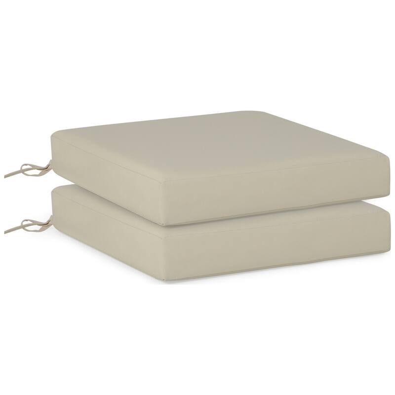 Fading Free All Weather Outdoor Patio Seat Cushions (Set of 2) - Without Welt