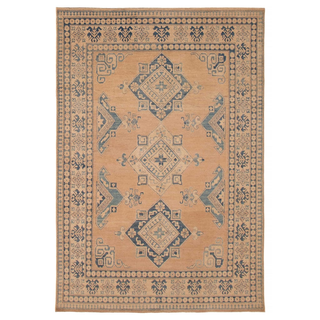 ECARPETGALLERY Hand-knotted Finest Ghazni Tan Wool Rug - 6'10 x 10'3