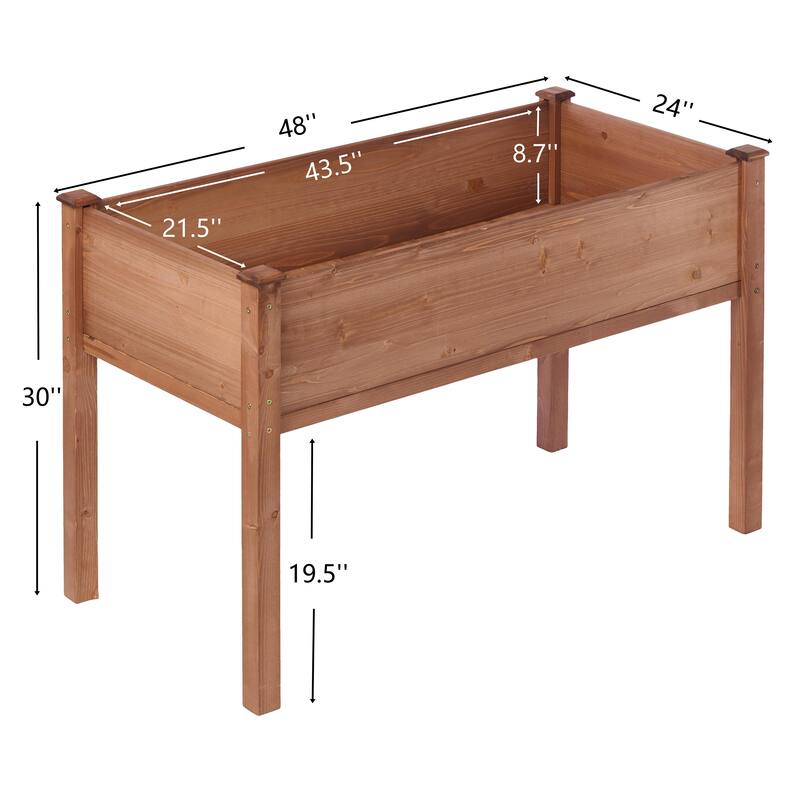 Natural Elevated Planter Box for Outdoor Use with Eco-Friendly Finish