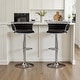 preview thumbnail 4 of 155, Velvet Upholstered Adjustable Bar Stool Swivel Counter Chair Set of 2 Set of 2 - Black/Silver